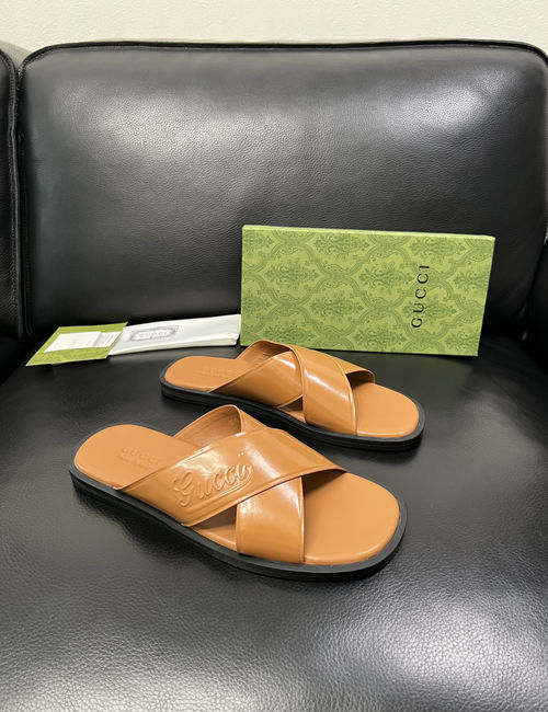 Gucci High-Quality Leather Slippers With Comfort Sole