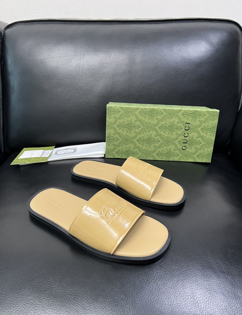 Gucci High-Quality Leather Slippers With Comfort Sole