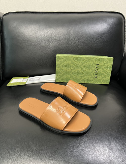 Gucci High-Quality Leather Slippers With Comfort Sole