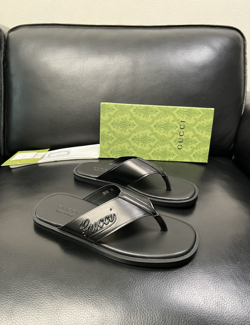 Gucci High-Quality Leather Slippers With Comfort Sole