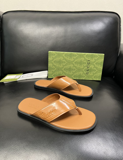 Gucci High-Quality Leather Slippers With Comfort Sole