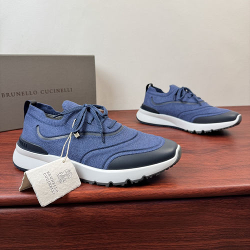 Brunello Cucinelli BC Blue Knit Casual Lightweight Sneakers