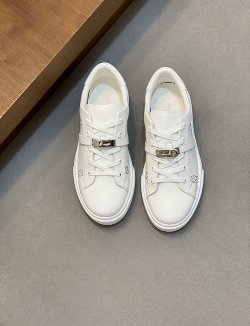 Hermes Stitched Casual Sneakers With Breathable Lining