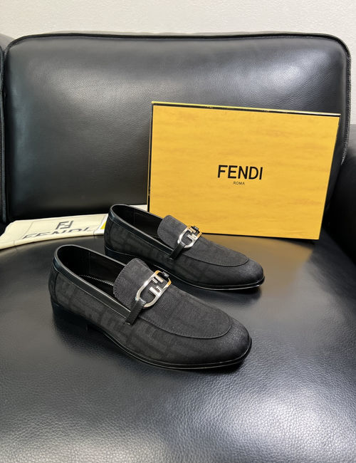 Fendi Premium Leather Knit Casual Shoes