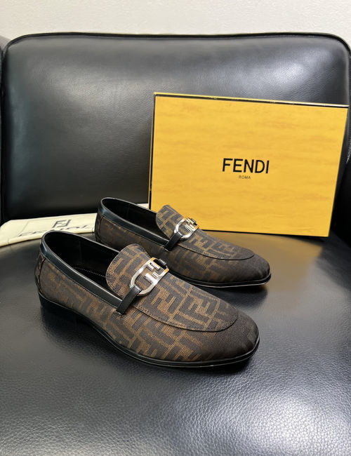 Fendi Premium Leather Knit Casual Shoes