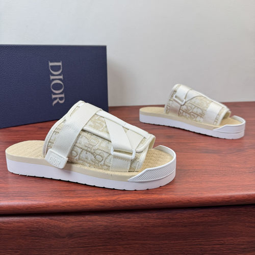 Christian Dior CD Aqua Sandals Webbing Beige