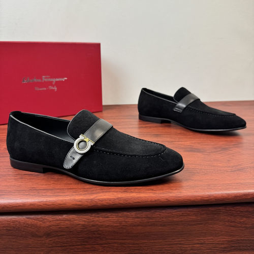 Ferragamo Gancini Loafers Leather Upper Leather Sole
