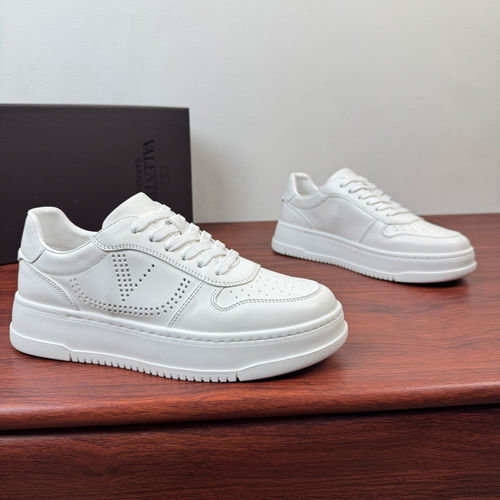 Valentino Sparry Cowhide Sneakers White