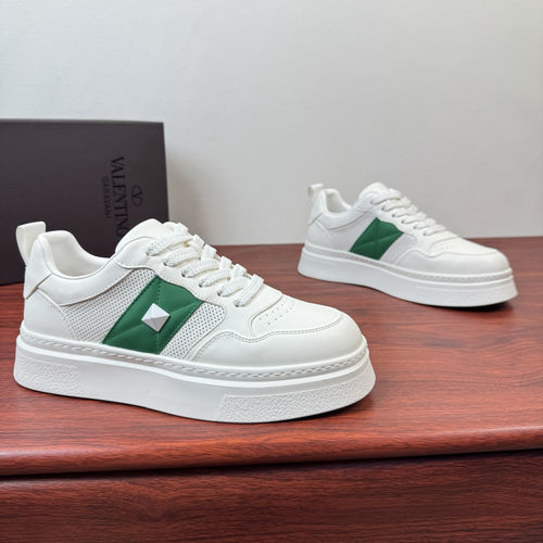 Valentino One Stud XL Leather Sneakers White Green