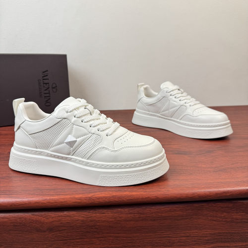 Valentino One Stud XL Leather Sneakers White