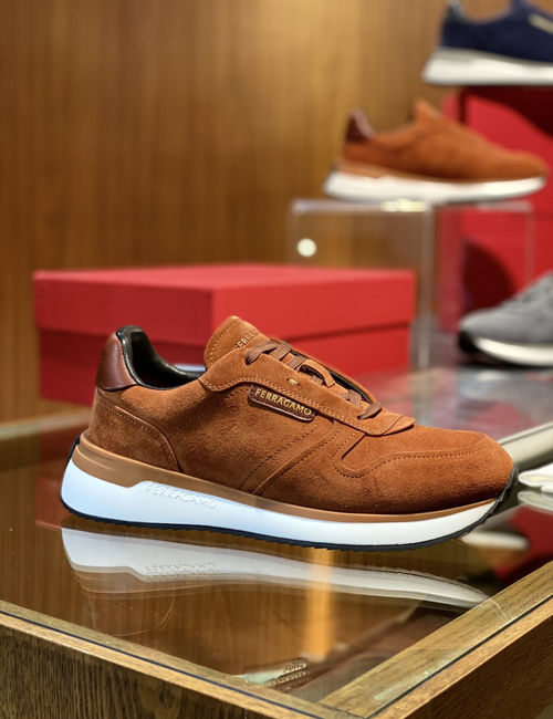 Ferragamo Running Style Leather Casual Shoes