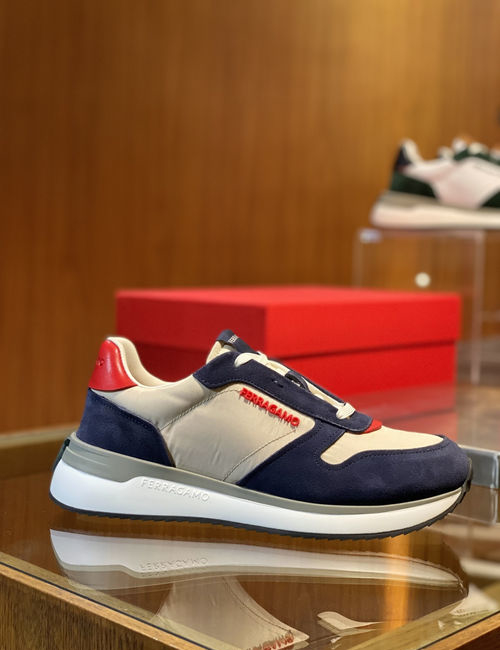 Ferragamo Running Style Leather Casual Shoes