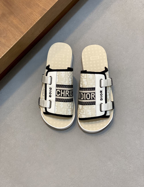 Christian Dior CD H-Town Slides Oblique Printed Rubber Soles