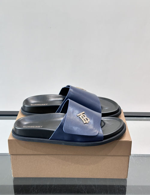 Burberry Cowhide Slides TB Logo Premium Texture