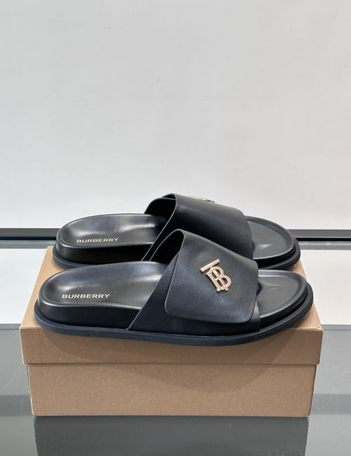Burberry Cowhide Slides TB Logo Premium Texture