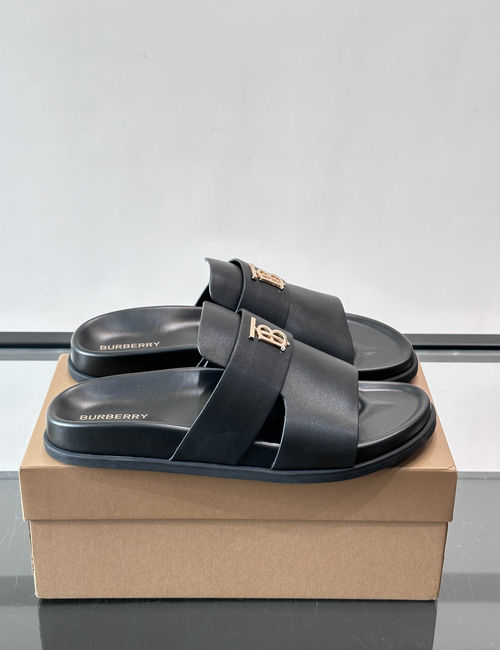 Burberry Cowhide Slides TB Logo Premium Texture