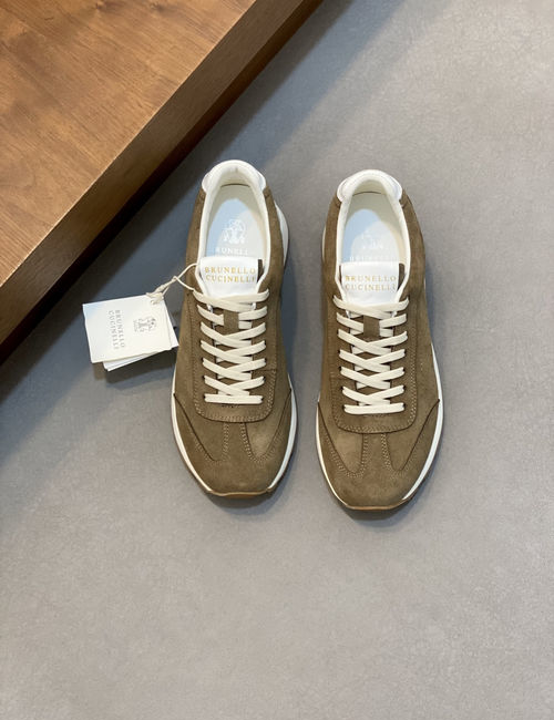 Brunello Cucinelli BC Calfskin Suede Casual Leather Shoes