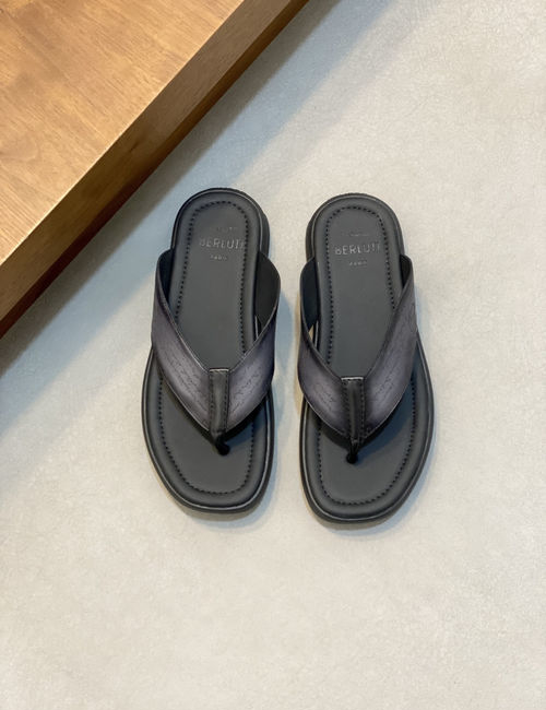 Berluti Hand-painted Slippers Full Grain Leather Lining
