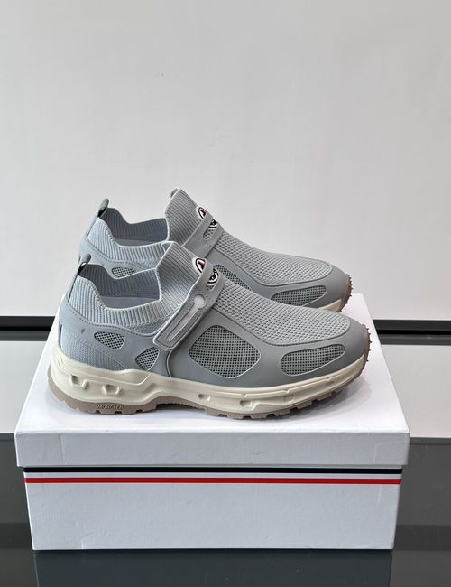 Moncler Mesh Leather Stitching Cushion Sneakers