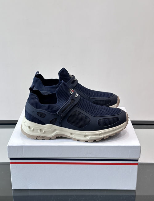 Moncler Mesh Leather Stitching Cushion Sneakers
