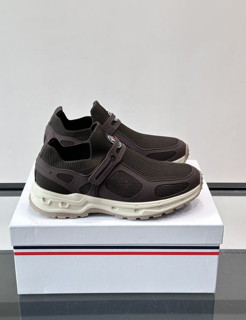 Moncler Mesh Leather Stitching Cushion Sneakers