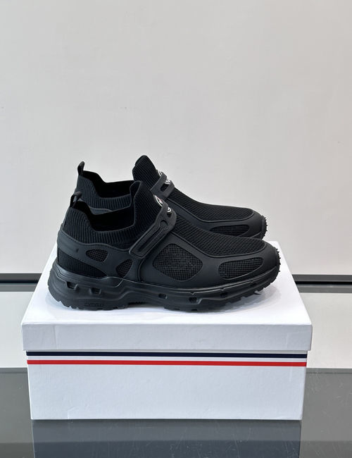 Moncler Mesh Leather Stitching Cushion Sneakers