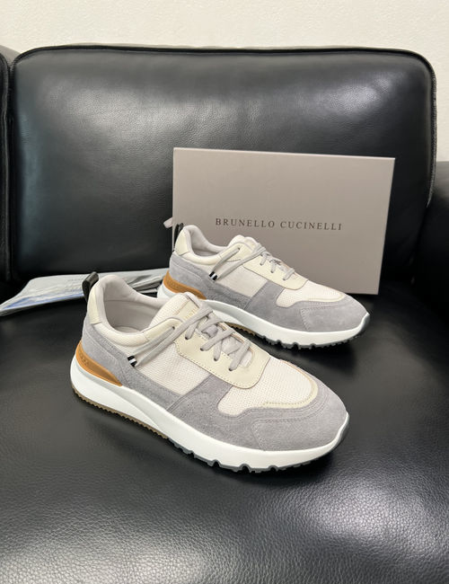 Brunello Cucinelli BC Stitched Leather Comfort Sneakers
