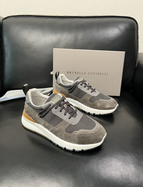 Brunello Cucinelli BC Stitched Leather Comfort Sneakers