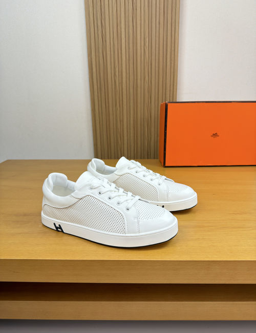 Hermes Perforated Leather Casual Comfortable Shoes