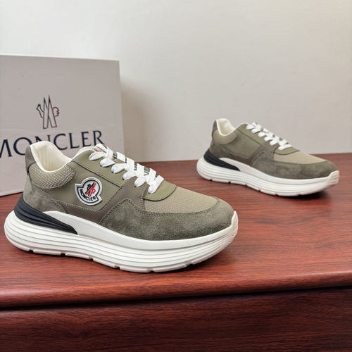Moncler Mesh Suede Sneakers With Rubber Sole