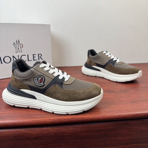 Moncler Mesh Suede Sneakers With Rubber Sole