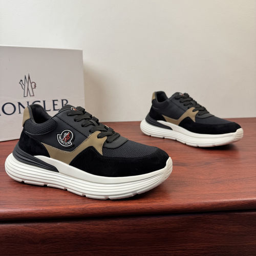 Moncler Mesh Suede Sneakers With Rubber Sole