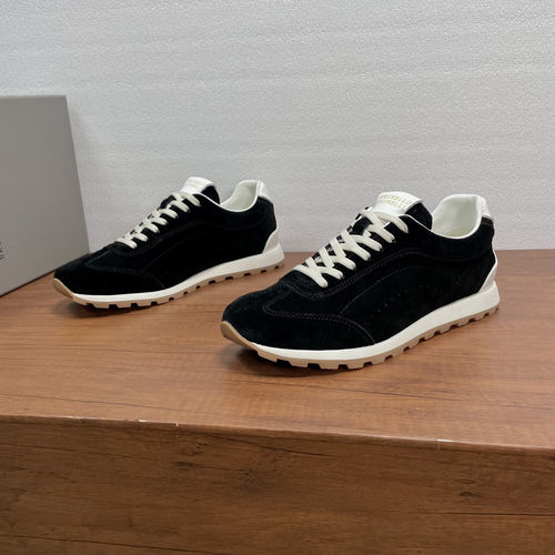 Brunello Cucinelli BC Suede Lace-up Sneakers Black