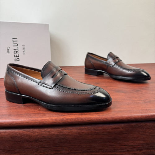 Berluti Brown Patina Leather Loafers