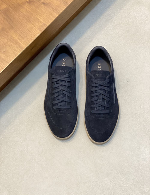 Zegna 232 Suede Sneakers With Rubber Sole