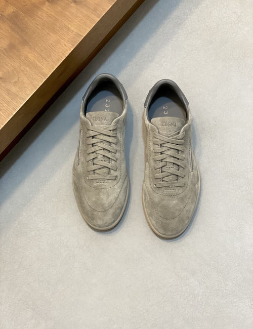 Zegna 232 Suede Sneakers With Rubber Sole