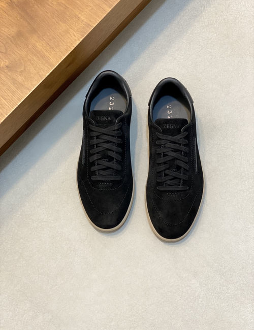 Zegna 232 Suede Sneakers With Rubber Sole