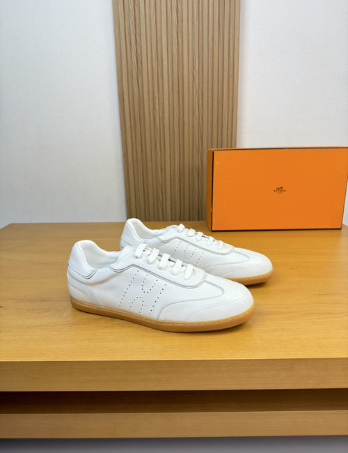 Hermes Premium Napa Leather Casual Sneakers