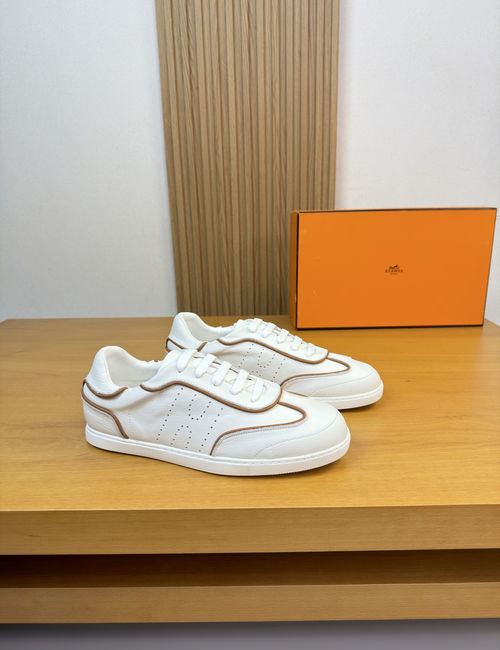 Hermes Premium Napa Leather Casual Sneakers