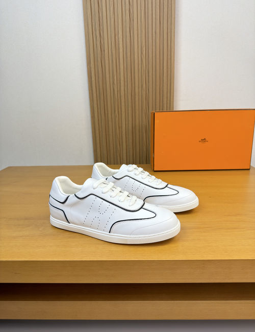 Hermes Premium Napa Leather Casual Sneakers