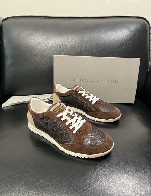 Brunello Cucinelli BC Cow Leather Casual Sneakers With Original Sole