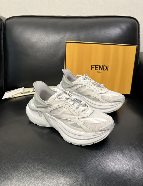 Fendi Premium Leather Upper Casual Sneakers