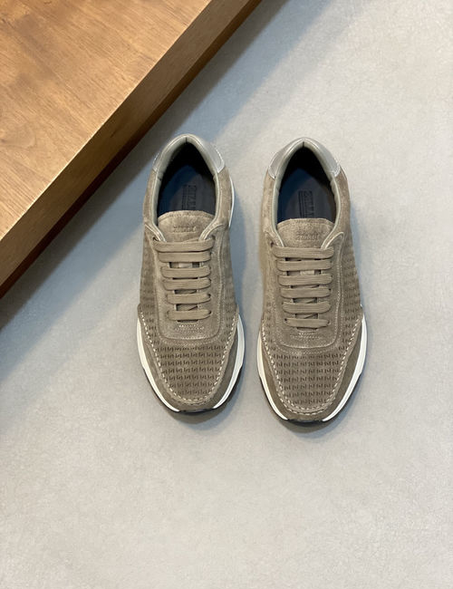 Zilli Stitched Leather Casual Sneakers