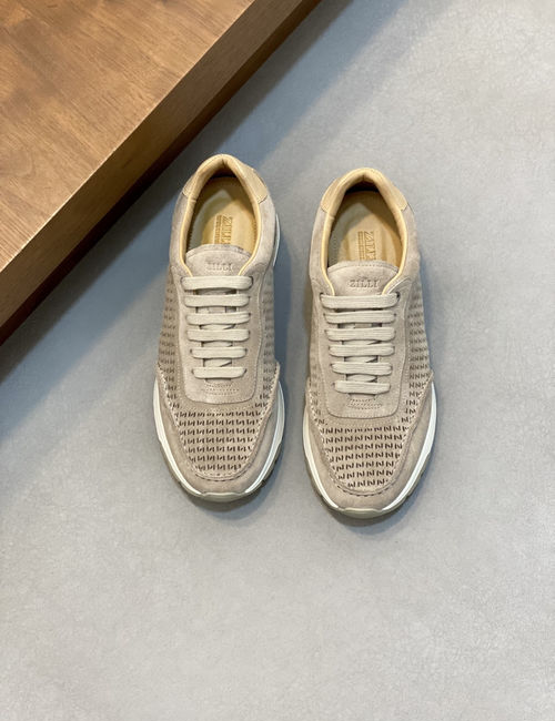 Zilli Stitched Leather Casual Sneakers