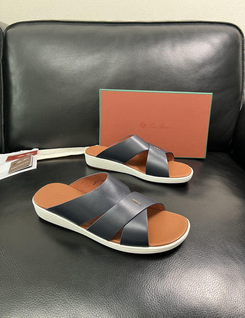 Loro Piana LP Genuine Leather Slippers With Comfort Sole