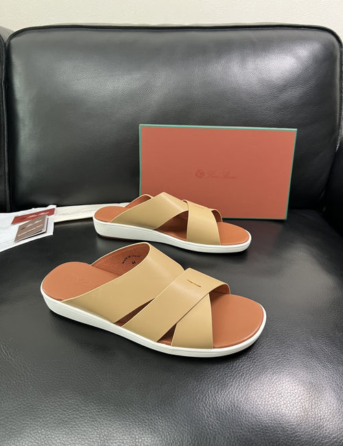 Loro Piana LP Genuine Leather Slippers With Comfort Sole