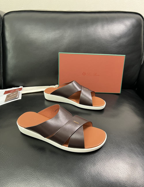 Loro Piana LP Genuine Leather Slippers With Comfort Sole