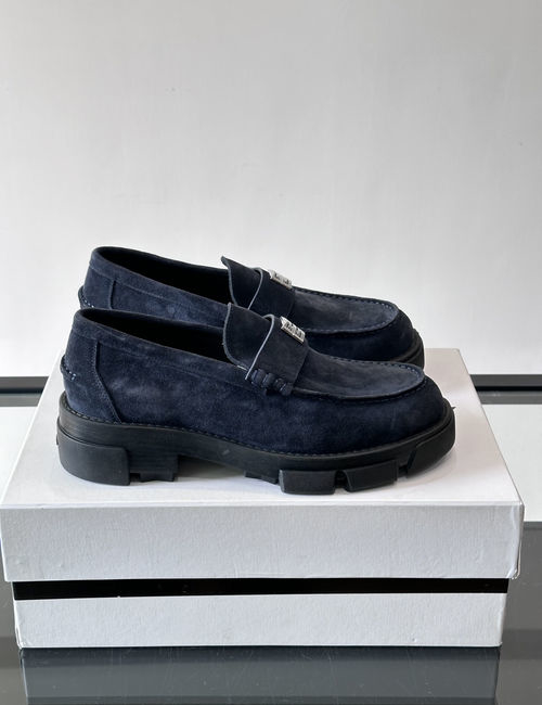 Givenchy Suede Loafers With Metal Logo Thick Sole