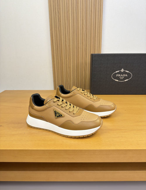 Prada Premium Casual Sneakers With Calfskin Upper