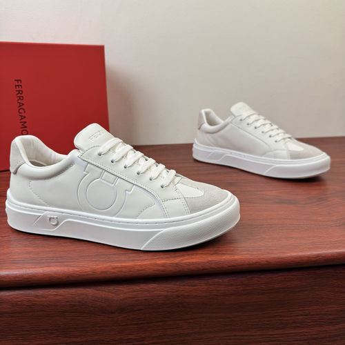 Ferragamo Gancini Leather Casual Shoes Rubber Sole